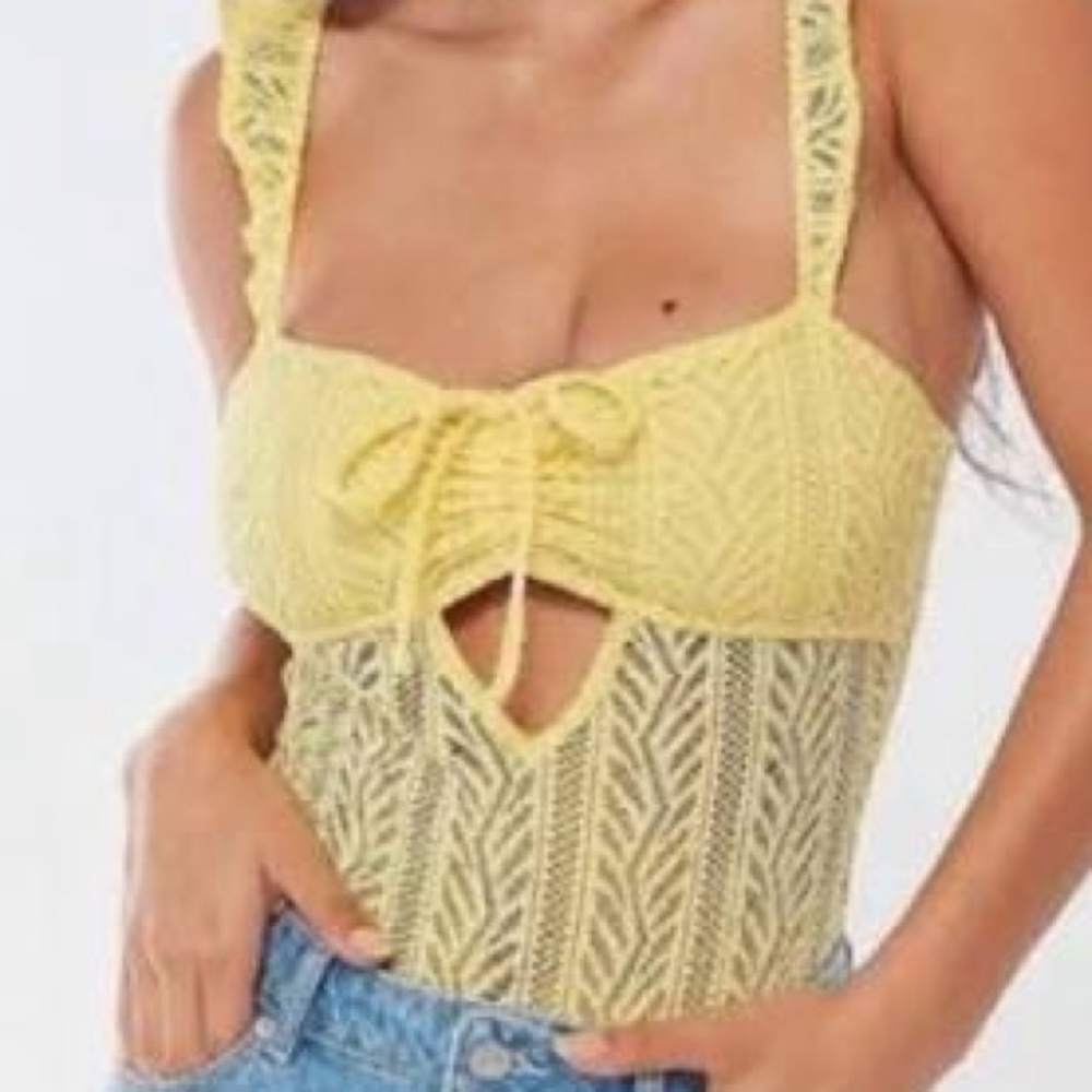 yellow lace body suit